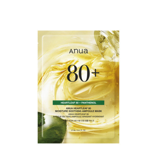 Anua HEARTLEAF 80 MOISTURE SOOTHING AMPOULE MASK 27ml X 10ea